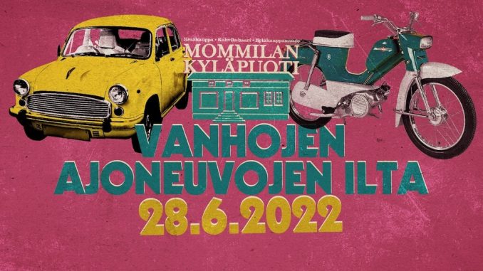 Vanhojen-ajoneuvojen-ilta-Mommilan-kylapuoti-tapahtumakalenteri-WheelsFI